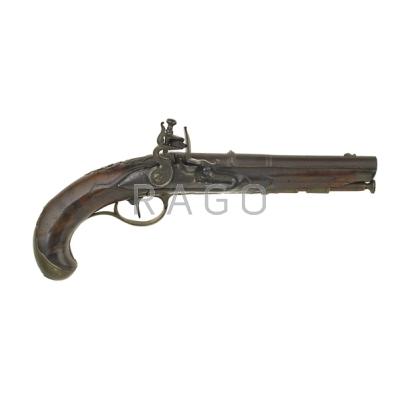 Appraisal: A ALBRECHT FLINTLOCK PISTOL th c Marked A Albrecht A