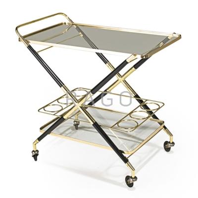 Appraisal: GIO PONTI Attr - Bar cart Italy s Stained and