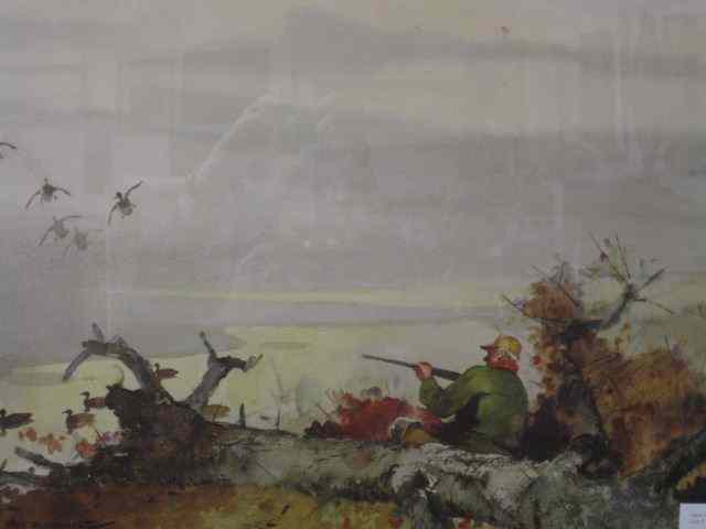 Appraisal: Roy Mason print duck hunter inautumn image area '' X