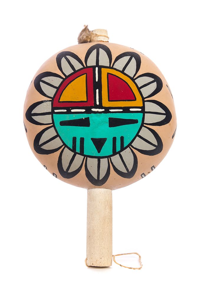 Appraisal: Hopi Dance Rattle Sun Jawa And Rain Hopi Dance Rattle