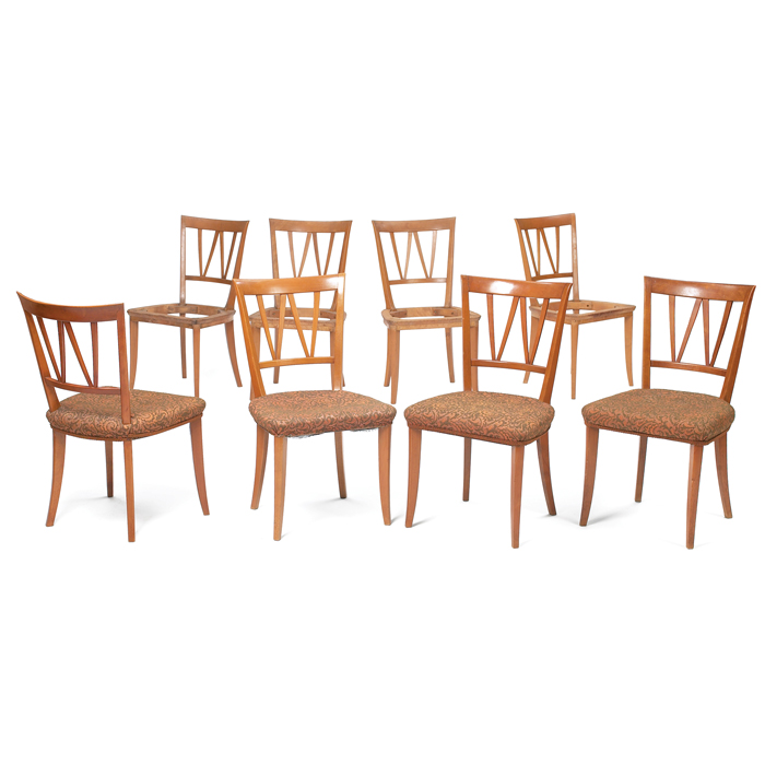 Appraisal: Carl Malmsten dining chairs set of eight Sweden beech four