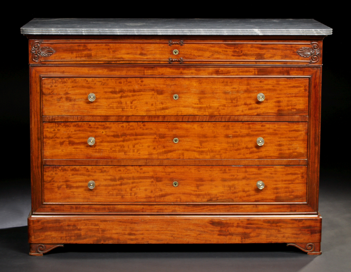 Appraisal: Louis-Philippe Mahogany and Marble-Top Commode mid- th century the rounded