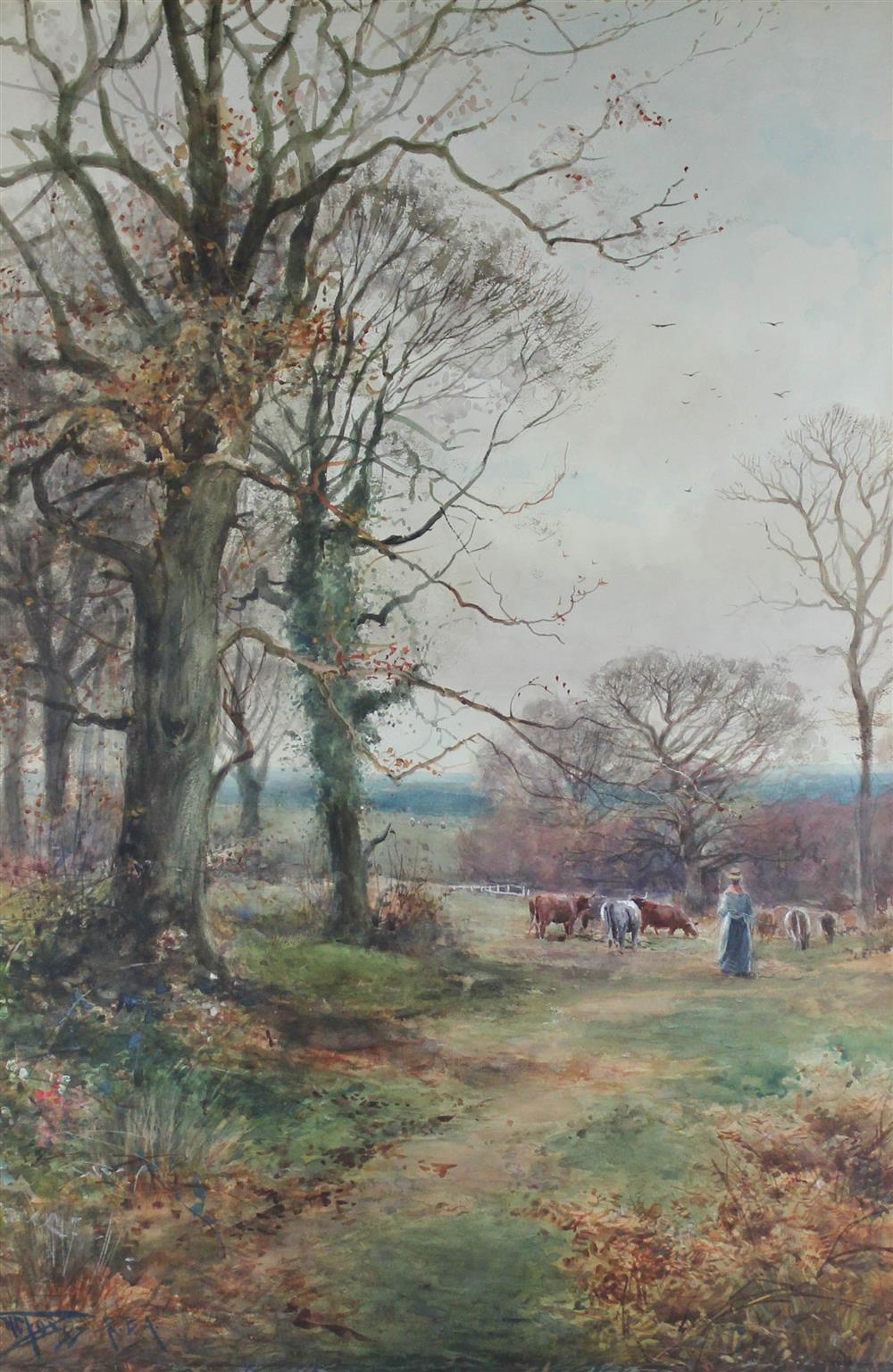 Appraisal: HENRY CHARLES FOX BRITISH LANDSCAPE Watercolor x in sight Framed