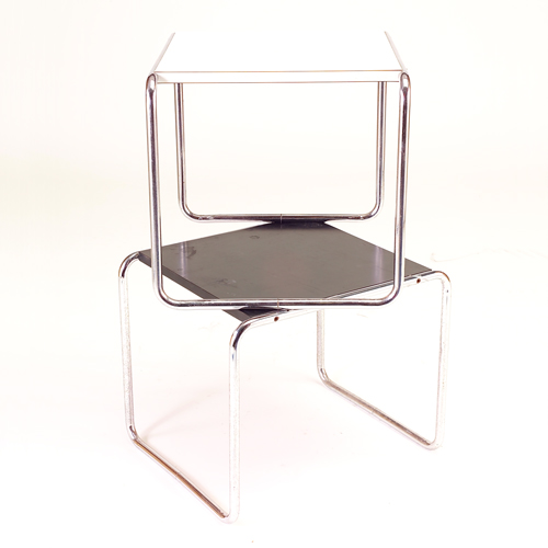 Appraisal: Two Gavina end tables designed by Marcel Breuer with tubular