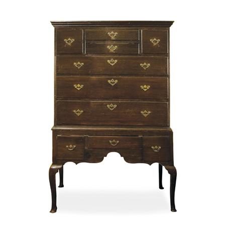 Appraisal: Provincial Transitional George II III Oak High Chest Estimate nbsp