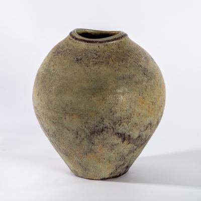 Appraisal: Chris Carter British born an elliptical ovoid stoneware vase in