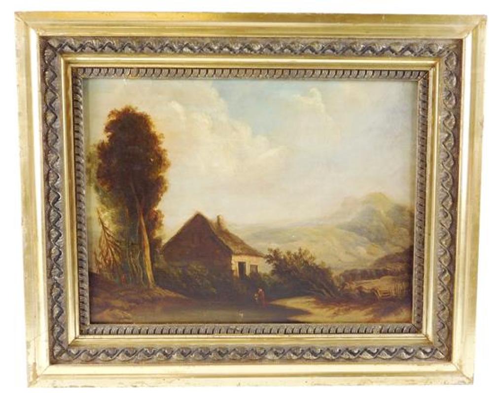 Appraisal: th C English School pastoral oil on board single house