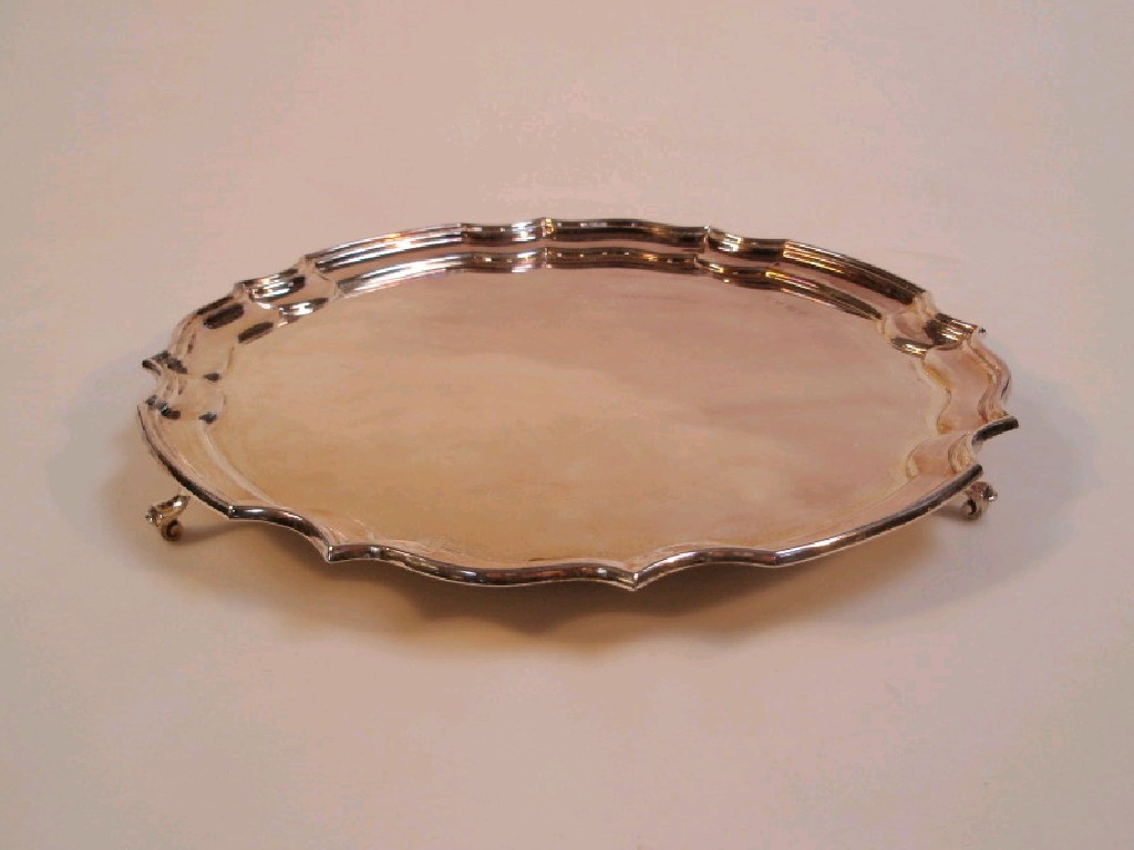 Appraisal: Elizabeth II silver salver with Chippendale-style moulded border on three