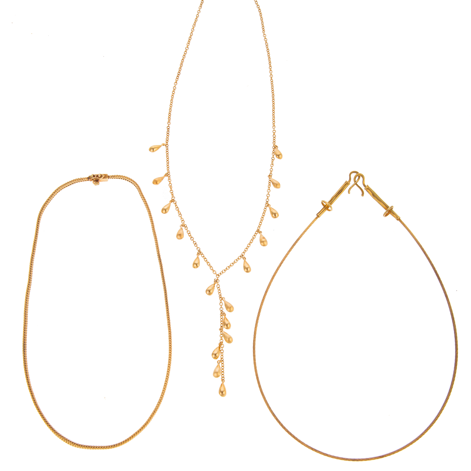 Appraisal: A TRIO OF NECKLACES IN K K K yellow gold