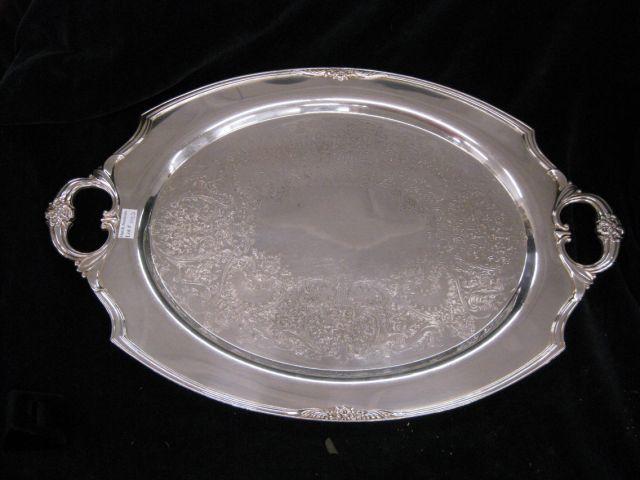 Appraisal: Silverplate Tray Eternally Yours by International-Rogers x engraved design