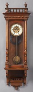 Appraisal: Henri II Style Carved Walnut Open Escapement Wall Clock th