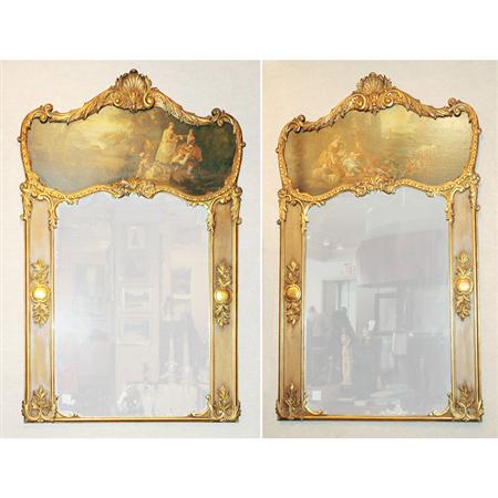 Appraisal: Pair of Louis XV Style Gilt-Wood Trumeaux Estimate -