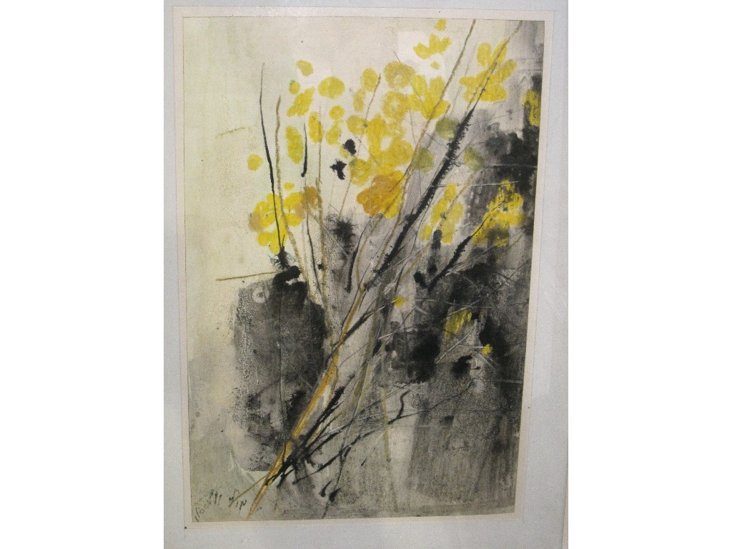 Appraisal: MILLIE WILSON Gouache 'Flowers' signed recto and with a gallery