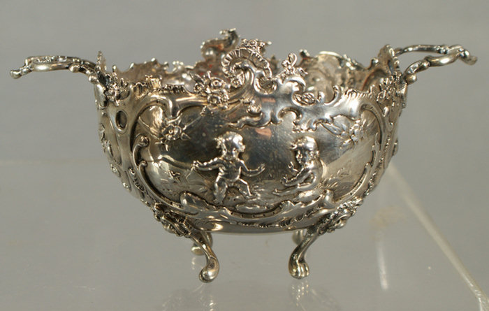 Appraisal: Continental silver sugar bowl with figural decoration high TO Estimate