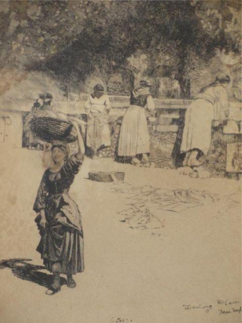 Appraisal: PENNELL Joseph Ink Drawing Washing place near EMPOH Italy As