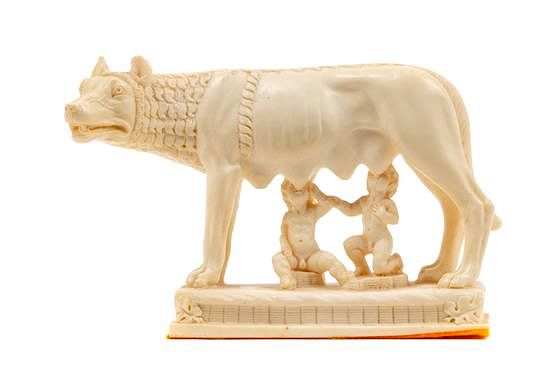 Appraisal: A Resin Sculpture of the Capitoline Wolf Width inches A