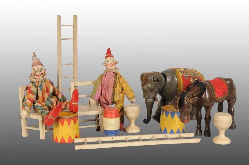 Appraisal: Lot of Schoenhut Toy Circus Pieces Description American Includes elephant