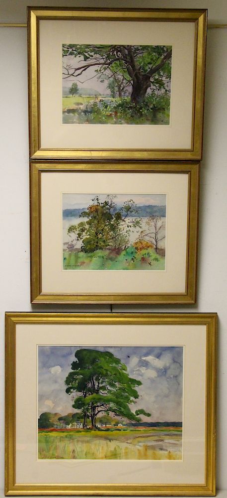 Appraisal: EGBERT CADMUS AMERICAN - Lot of Three Watercolors to include