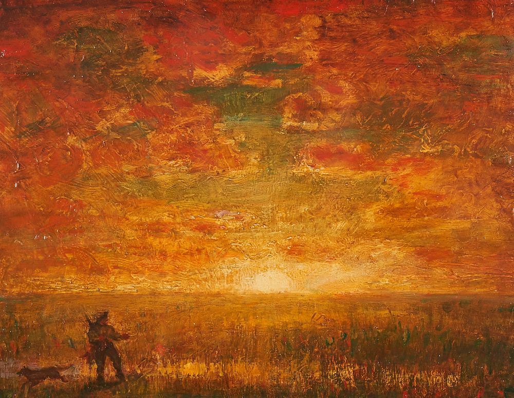 Appraisal: Benjamin Eggleston Sunset on the Prairie Oil on Panel Benjamin