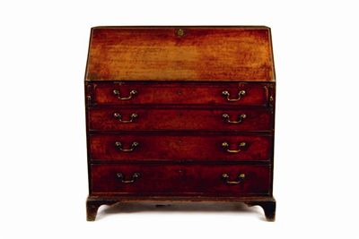 Appraisal: An early th century mahogany bureau the interior with a