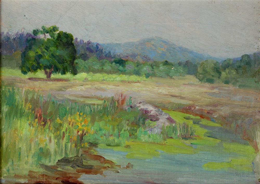 Appraisal: AMERICAN SCHOOL TH TH CENTURY LANDSCAPE Oil on canvas x