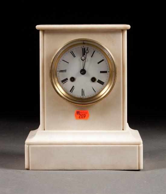 Appraisal: Napoleon III white marble mantel clock second half- th century