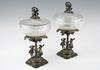 Appraisal: COMPOTES - Fine pair of th C German silver glass