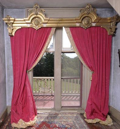 Appraisal: RENAISSANCE REVIVAL CARVED GILTWOOD WINDOW CORNICE With two arched pediments