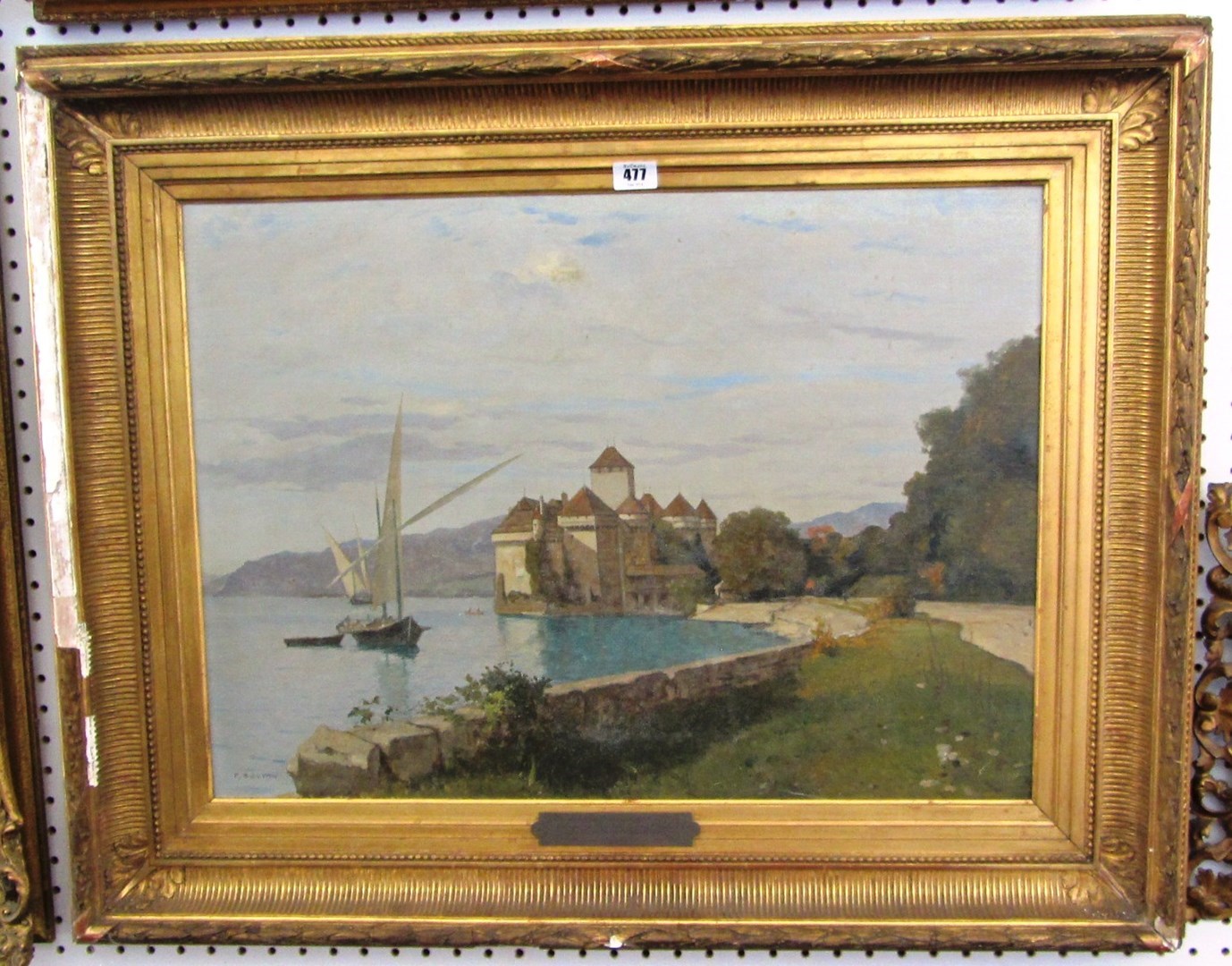 Appraisal: Francois Bocion - Chateau Chillon oil on canvas signed cm