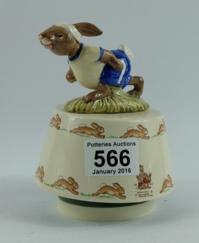 Appraisal: Royal Doulton musical figure Jogging Bunnykins playing King of the