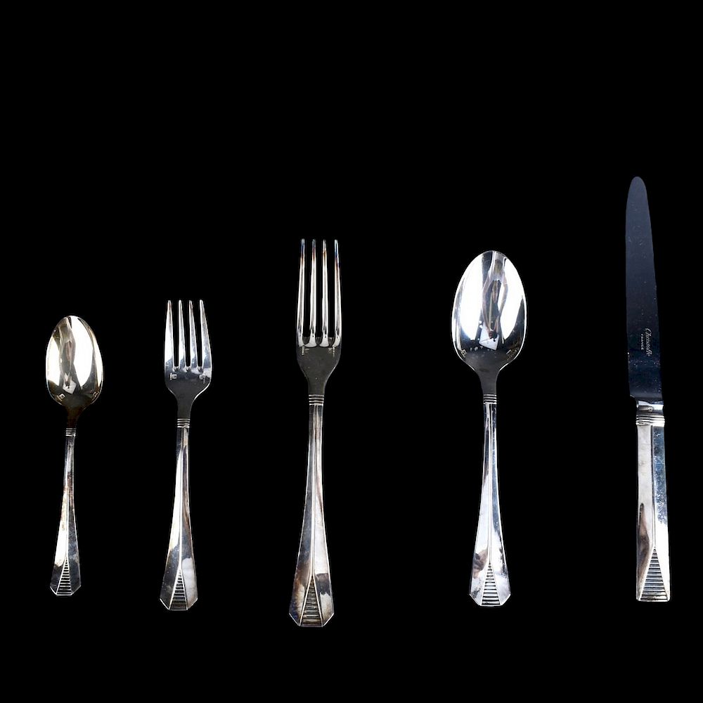 Appraisal: Christofle pc Antalide Silverplate Flatware Christofle France piece Antalide Silverplate