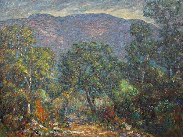 Appraisal: John August Dominique American - Mountains Near Matilija Dam signed