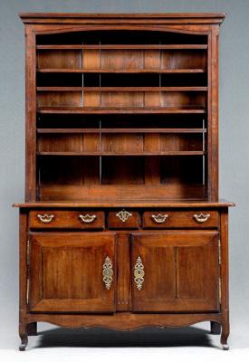 Appraisal: French Provincial pewter cupboard walnut with oak and other mixed