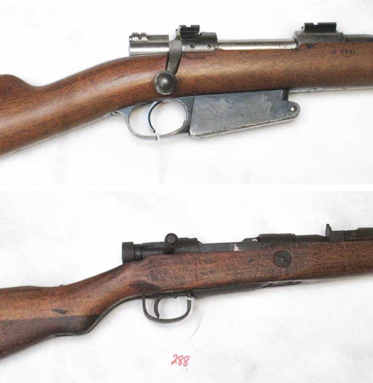 Appraisal: TWO BOLT ACTION RIFLES Sporterized Argentine model x mm mouser