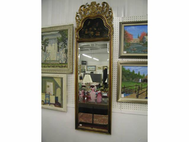 Appraisal: Fine Decorative Mirror with Butterfly Floral motif carved gilt trim