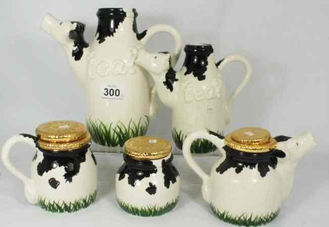 Appraisal: Paul Cardew Character Tea Pots Large and Small Tea Milk