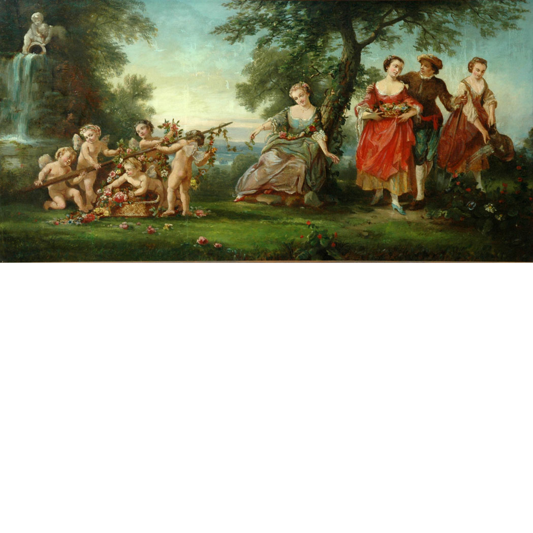 Appraisal: Continental School th Century Allegory of Spring Oil on canvas