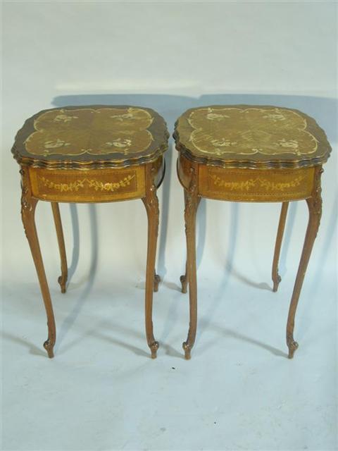 Appraisal: PAIR LOUIS XV STYLE TABLES AMBULANT Early mid th century