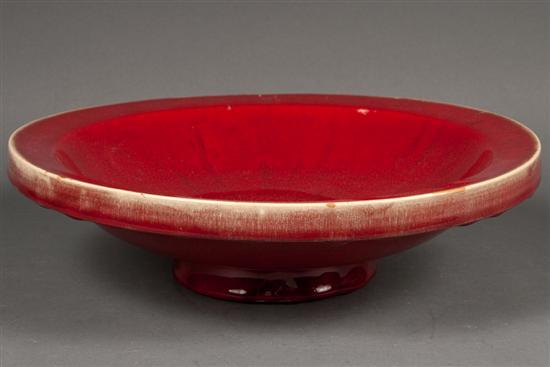 Appraisal: Stonelain Pottery flambe glazed center bowl Associated American Artists second