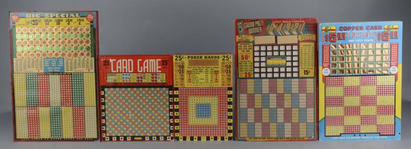 Appraisal: A Lot of Punchboard Gambling Games Including of each Poker