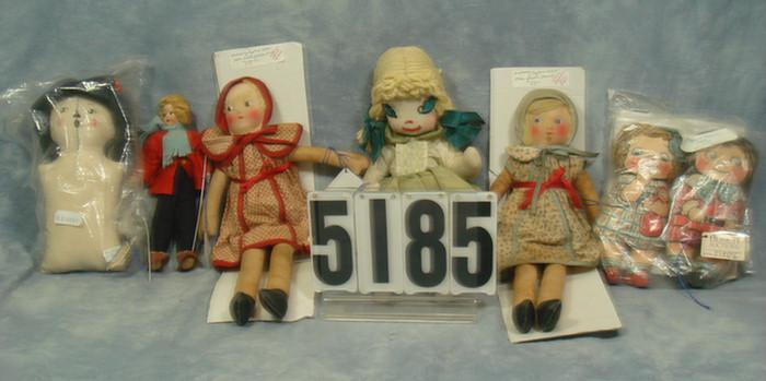 Appraisal: Cloth dolls lot new and old the skier is missing