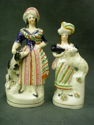 Appraisal: Staffordshire figure depicting Scottish lady with her dog nice piece