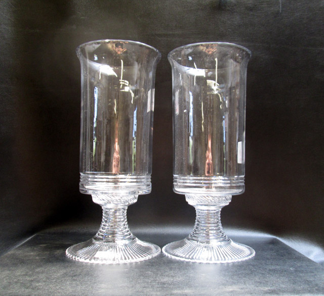 Appraisal: PAIR SIGNED CRYSTAL CANDLE LAMPS the diameter bases with William