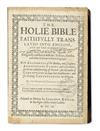 Appraisal: BIBLE IN ENGLISH The Holie Bible faithfully translated into English