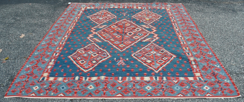 Appraisal: - Colorful flat weave oriental carpet x -