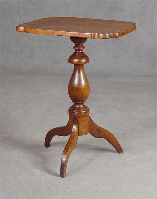 Appraisal: Country Cherry Candlestand Circa Middle Tennessee Scalloped top above urn