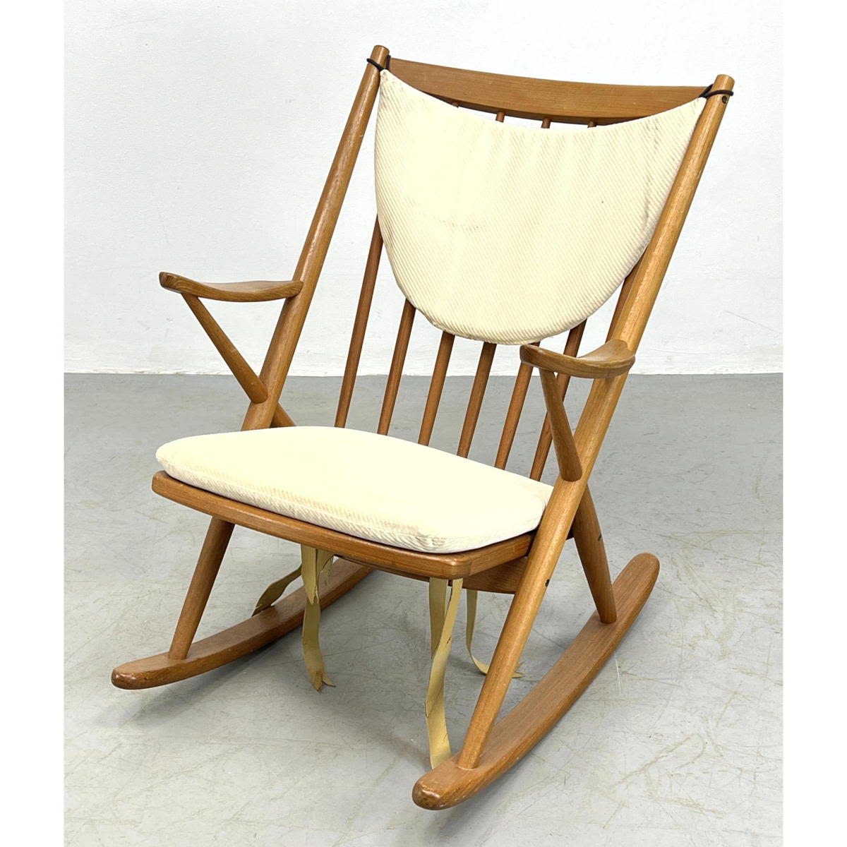 Appraisal: Frank Reenskaug Danish teak rocker rocking chair Unsigned Dimensions H