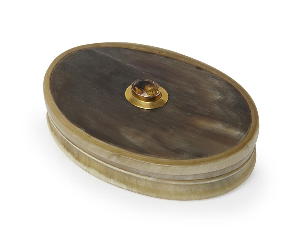 Appraisal: ABERDEEN - A gold mounted Scottish provincial horn snuff box