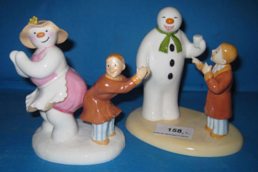 Appraisal: Coalport the Snowman Figures Toothy Grin and Dance the Night