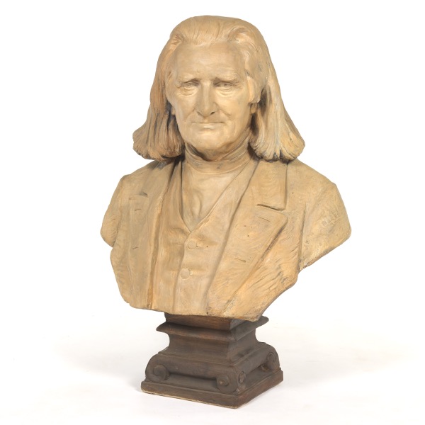 Appraisal: FRANZ LISZT CERAMIC BUST x x Terraacotta bust of Hungarian